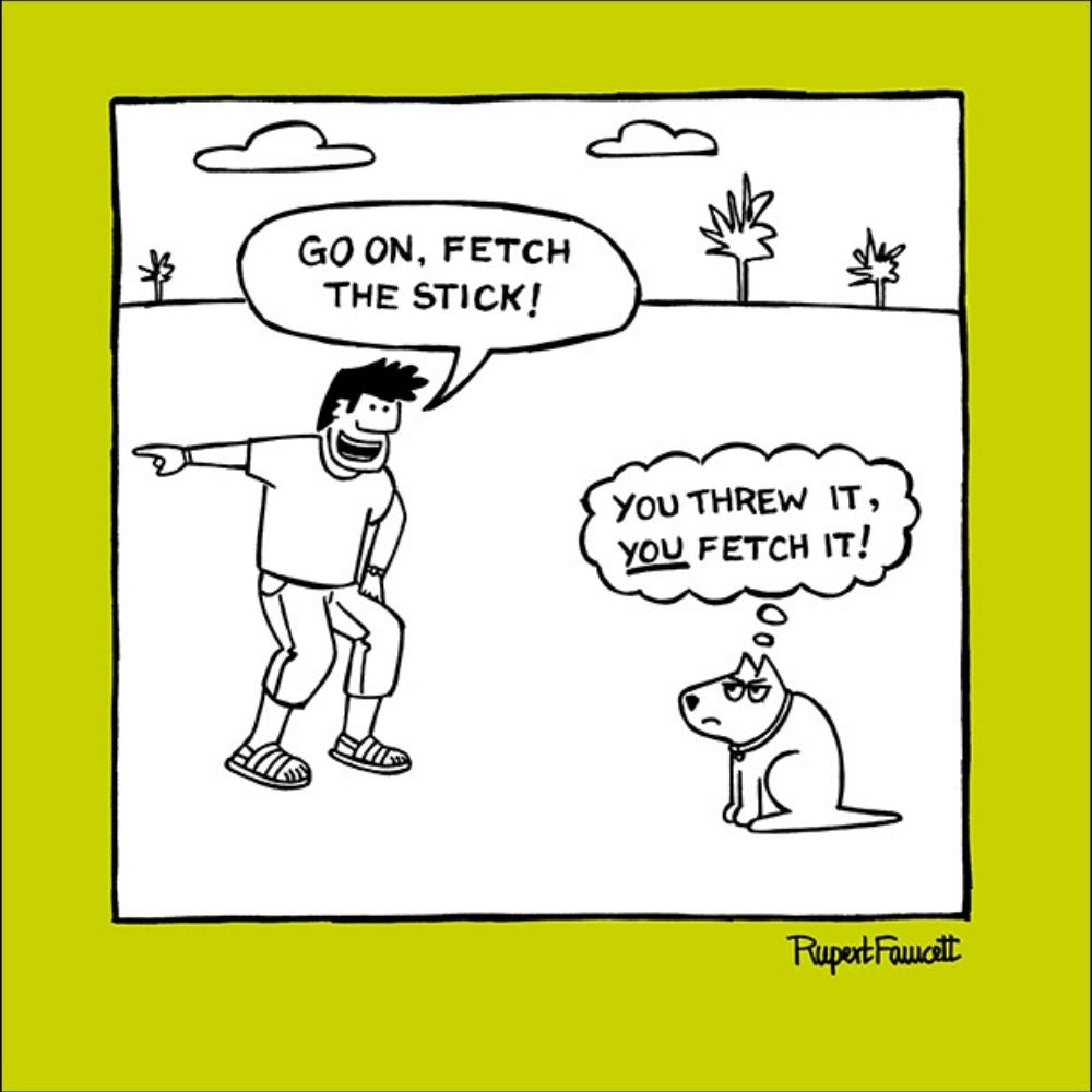 Woodmansterne Fetch the Stick Blank Funny Card