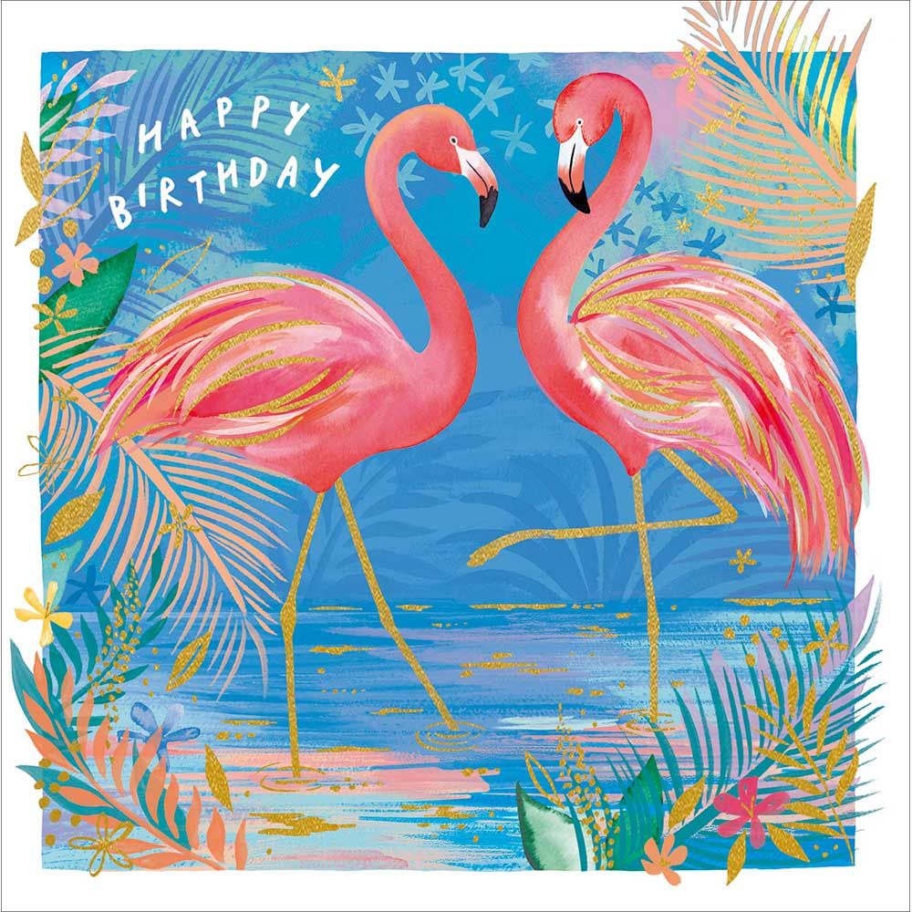 Woodmansterne Flamingo Park Birthday Card