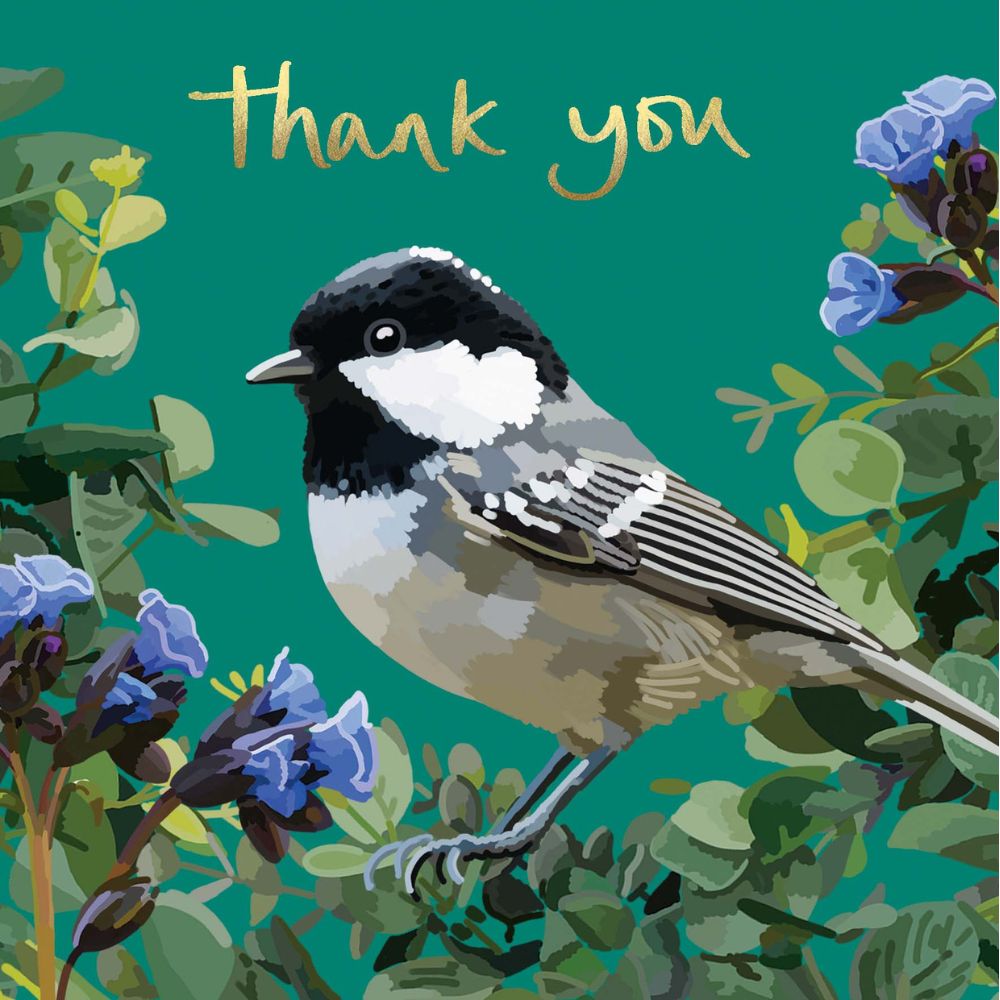 Woodmansterne Floral Bird Thank You Card