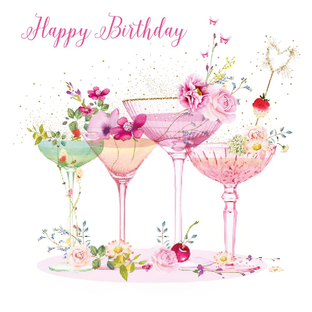 Woodmansterne Floral Cocktails Birthday Card