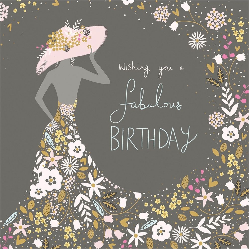 Woodmansterne Flower Dress Lady Birthday Card