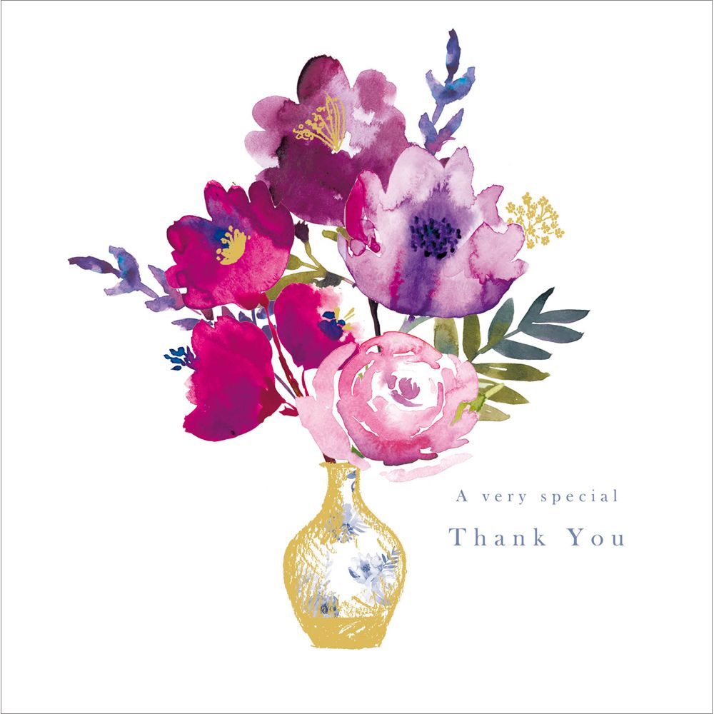 Woodmansterne Flowers in Vase Thank You Card