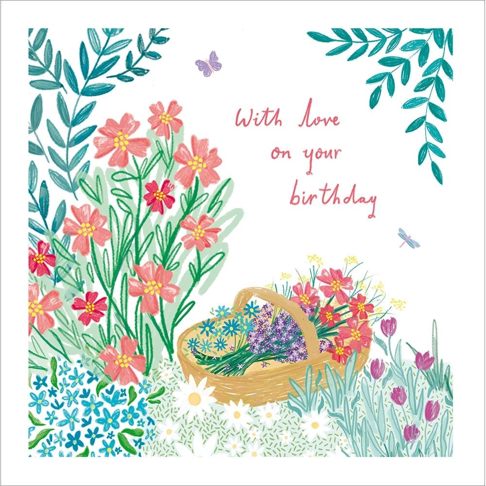 Woodmansterne Garhering Flowers Birthday Card