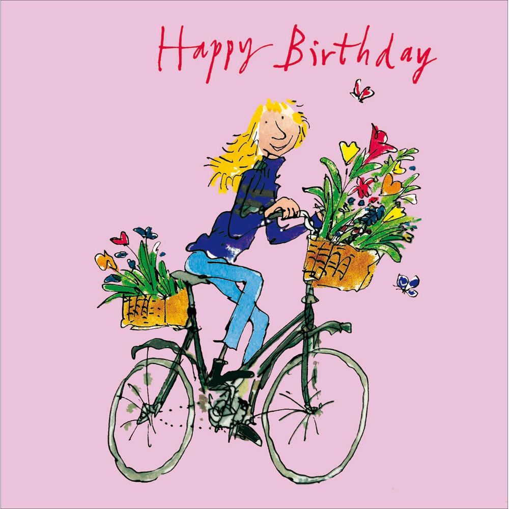 Woodmansterne Girl Cycling Birthday Card