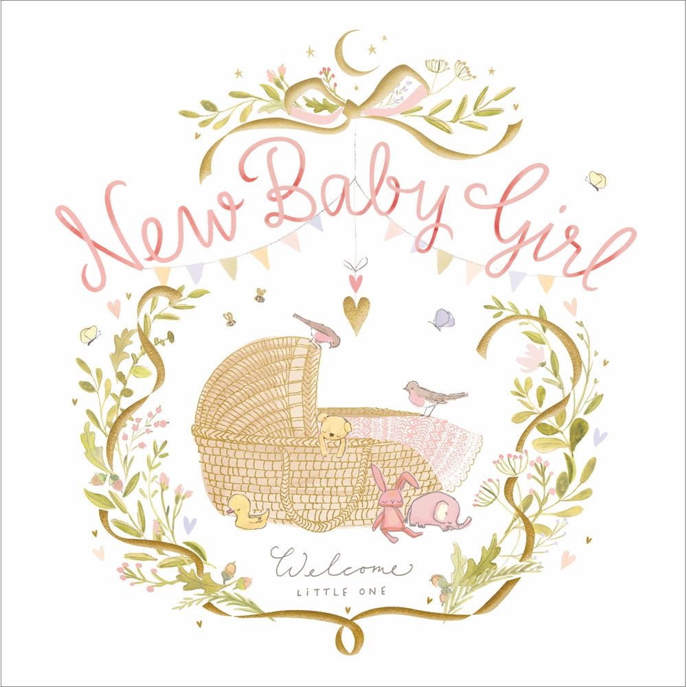 Woodmansterne Girl Welcome Little One New Baby Card