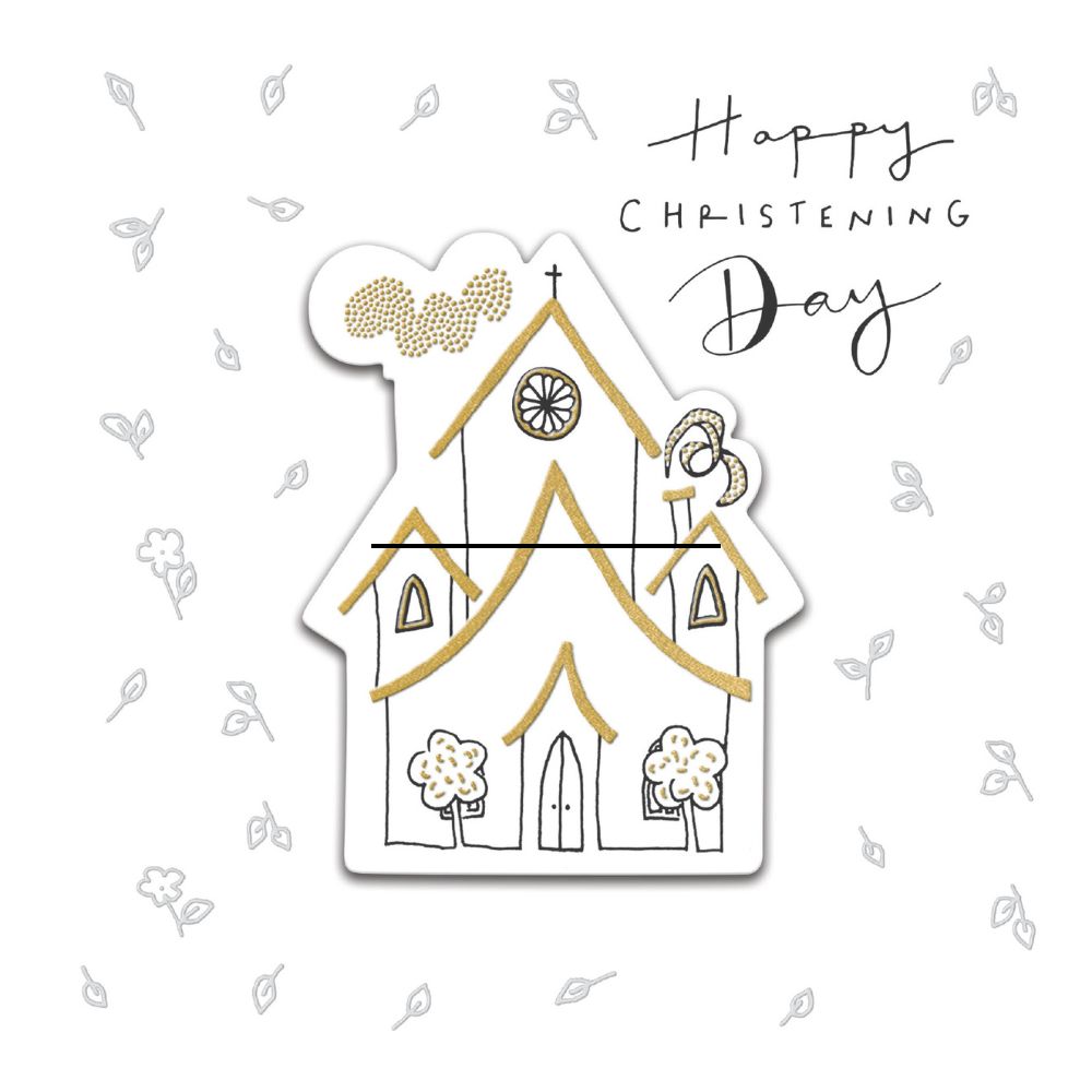 Woodmansterne Gold Church Christening Card