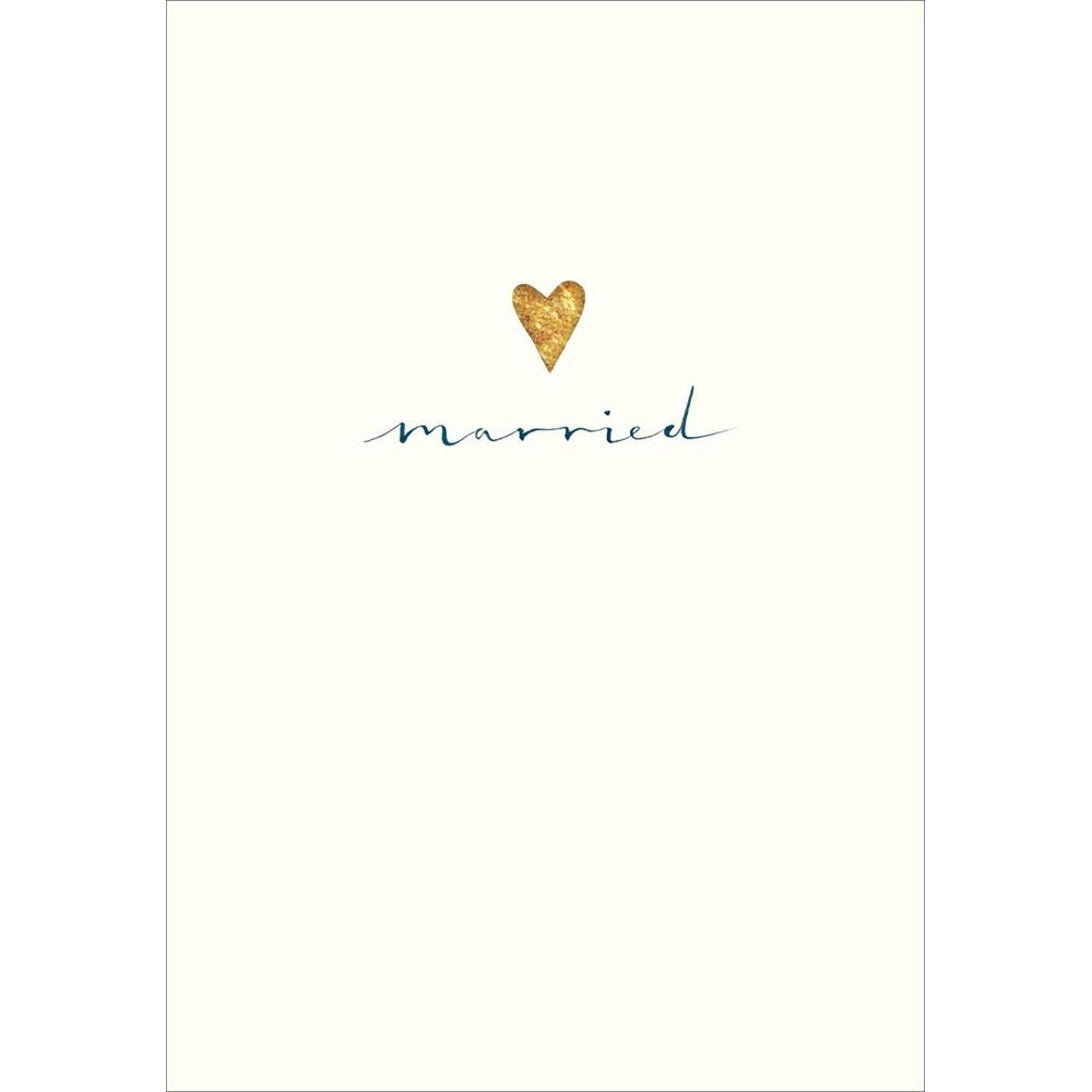 Woodmansterne Gold Heart Married Wedding Card