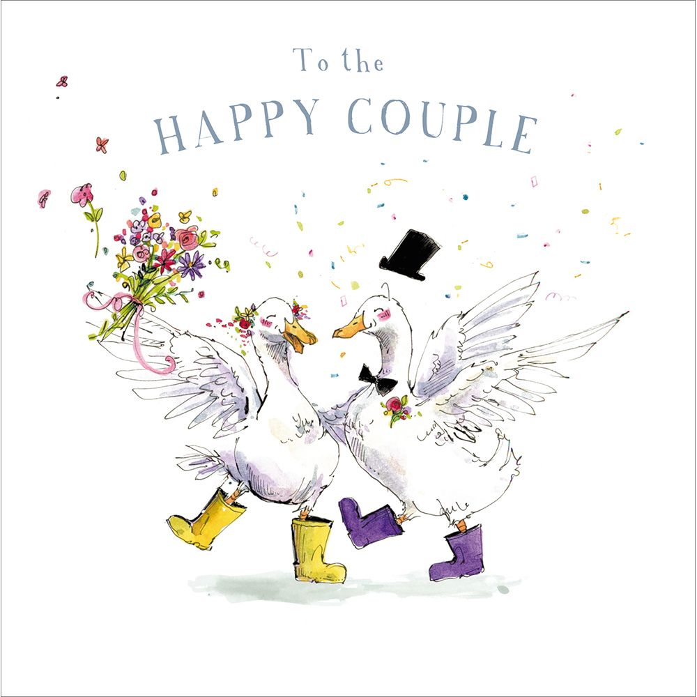 Woodmansterne Goose Jump for Joy Wedding Card