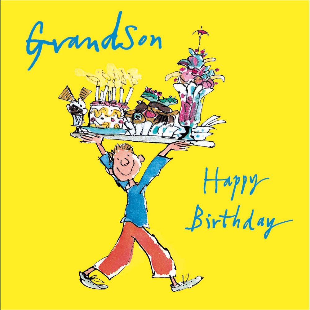 Woodmansterne Grandson Cake Celebrations Birthday Card