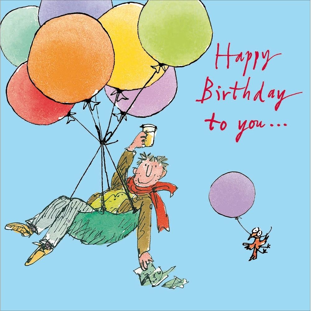 Woodmansterne Hanging Around Balloons Birthday Card