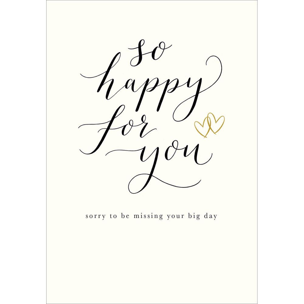 Woodmansterne Happy For You Text Wedding Card