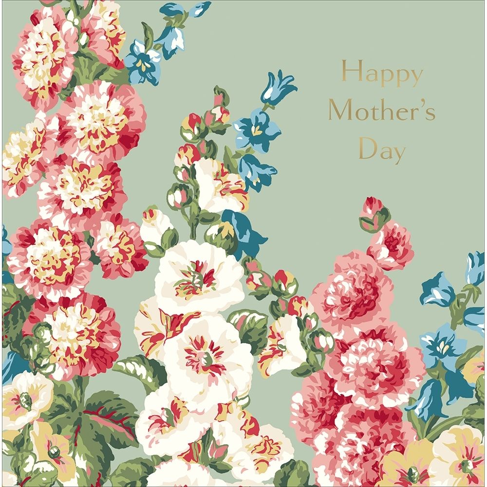 Woodmansterne Hollyhocks Mother's Day Card