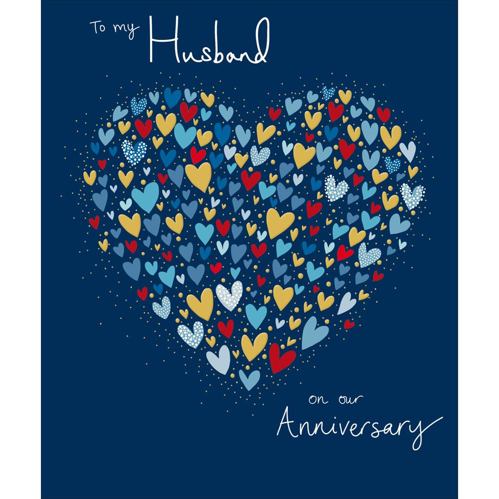 Woodmansterne Husband Hearts of Heart Anniversary Card