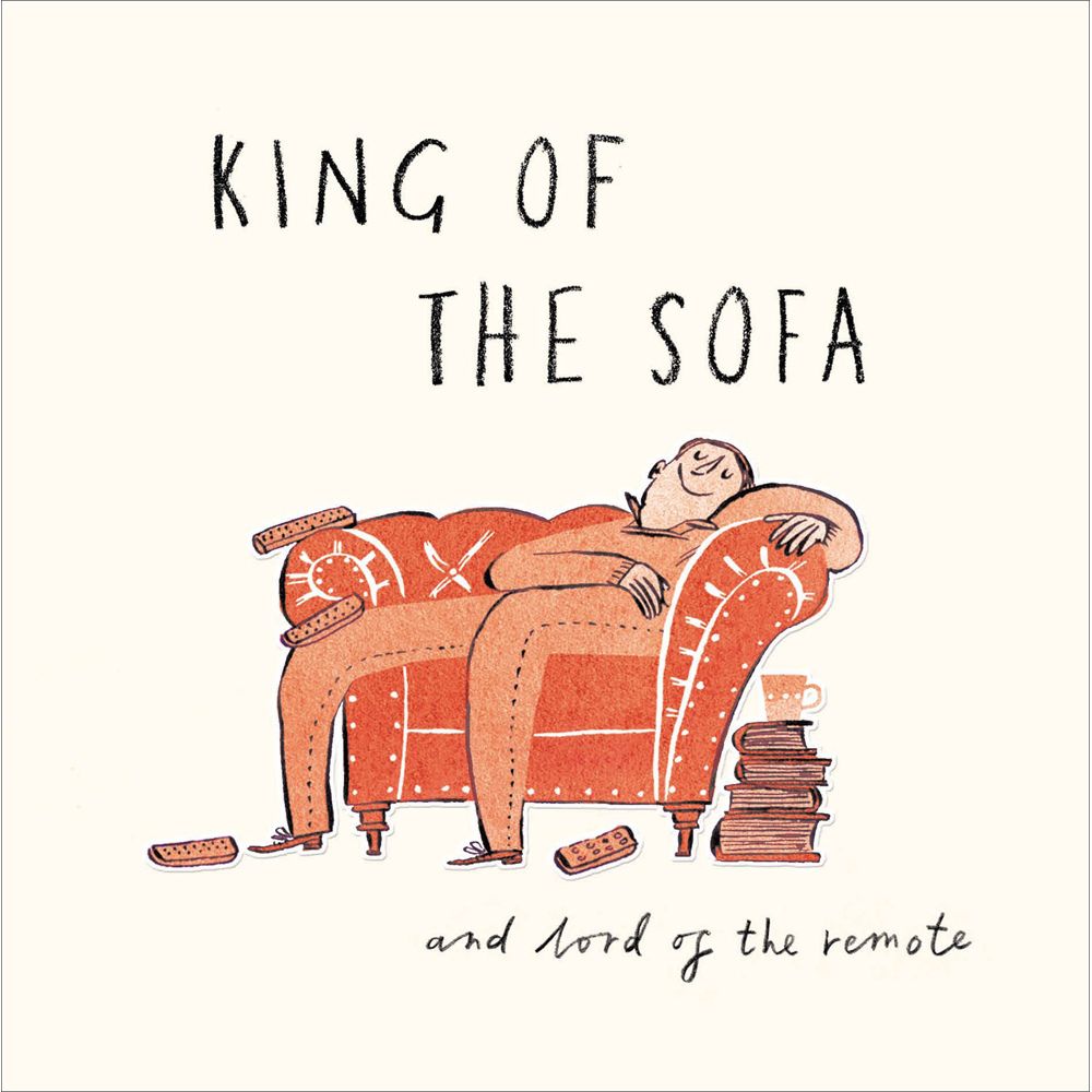 Woodmansterne King of the Sofa Blank Card
