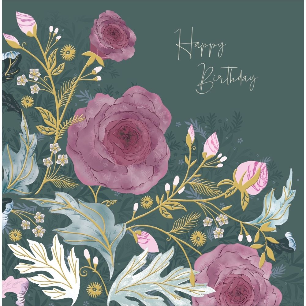 Woodmansterne Little Gem Floral Birthday Card