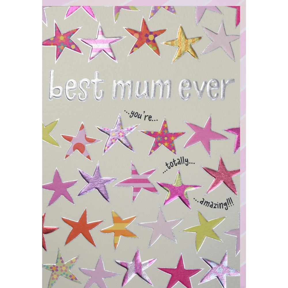 Woodmansterne Mum Best Ever Pastel Stars Mother's Day Card