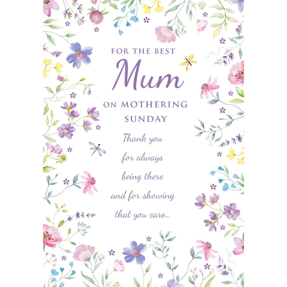 Woodmansterne Mum Floral Border Mother's Day Card