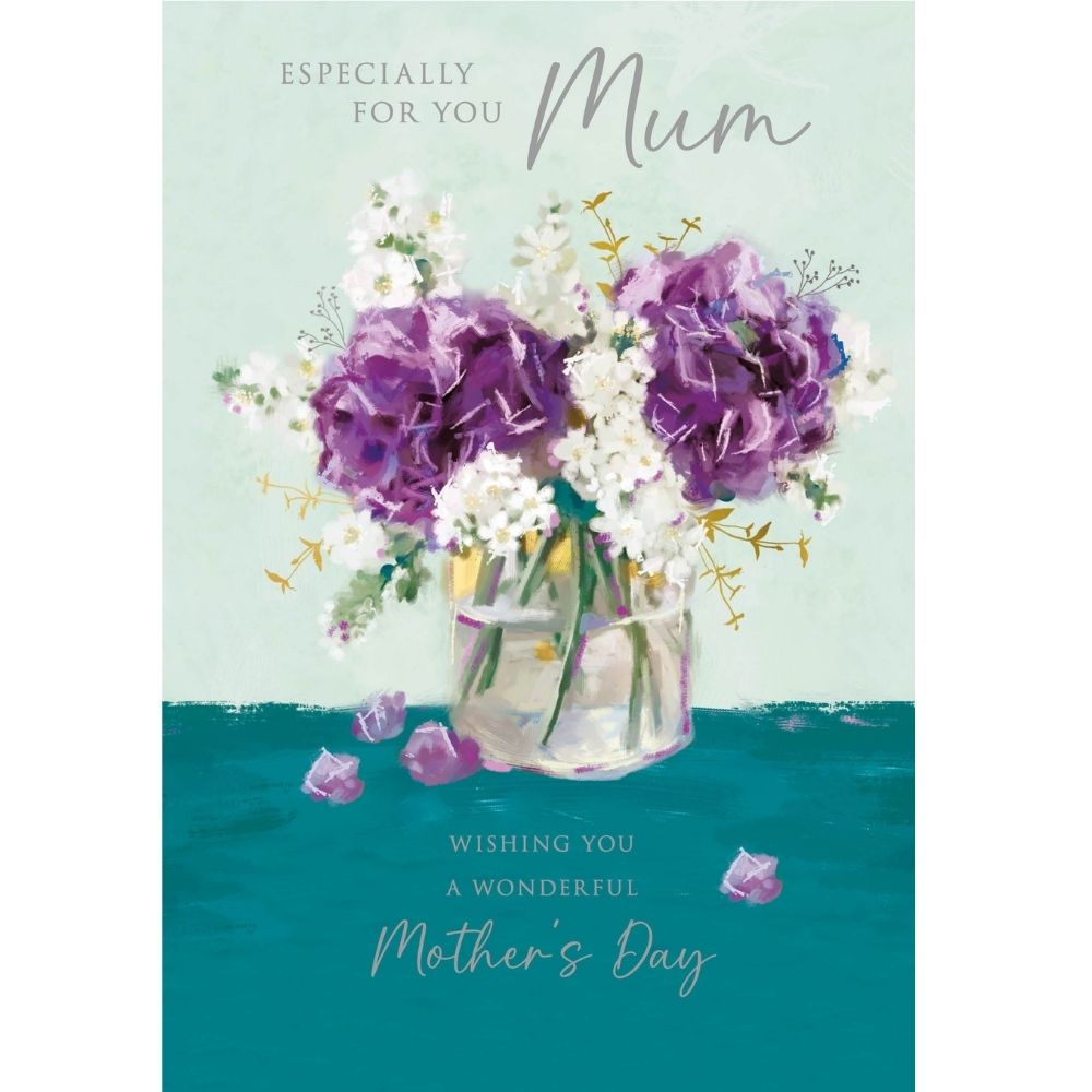 Woodmansterne Mum Purple Peonies Mother's Day Card