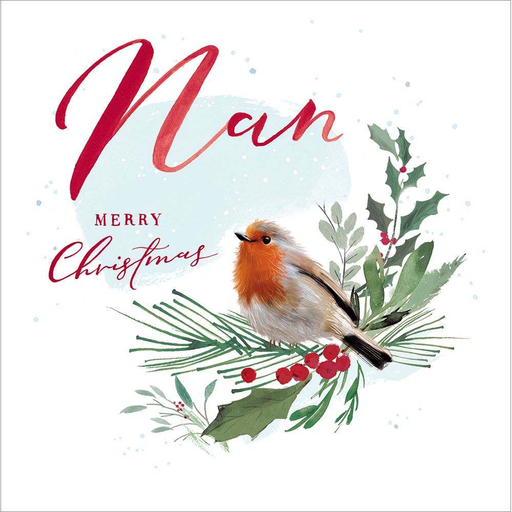 Woodmansterne Nan Robin on Foliage Christmas Card