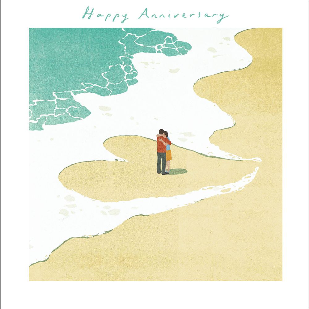 Woodmansterne Ocean Love Happy Anniversary Card