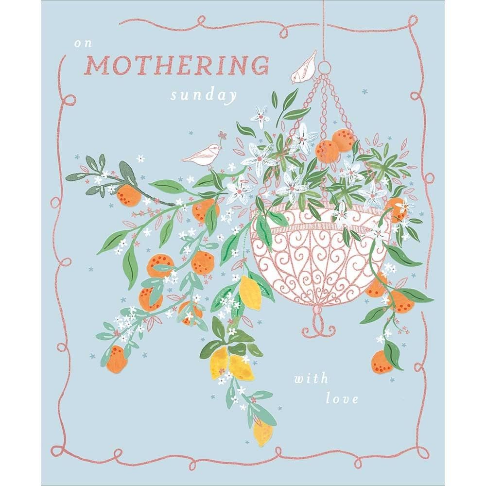 Woodmansterne Oranges & Flowers Pots Mother's Day Card