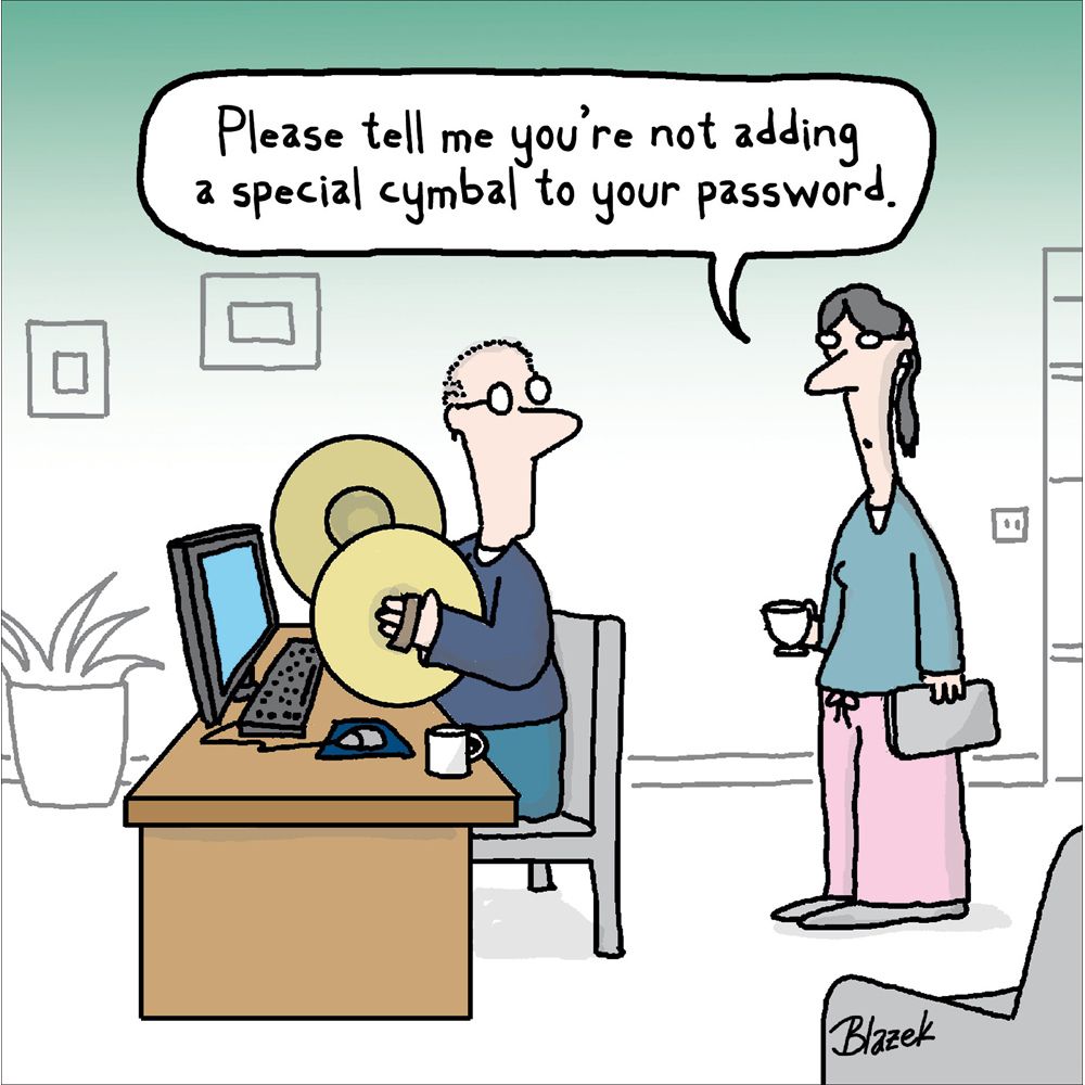 Woodmansterne Password Cymbal Funny Blank Card