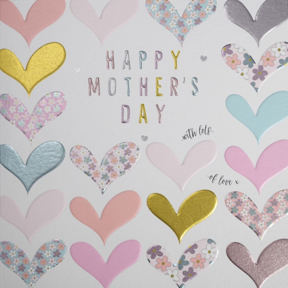 Woodmansterne Pastel Ditsy Hearts Mother's Day Card