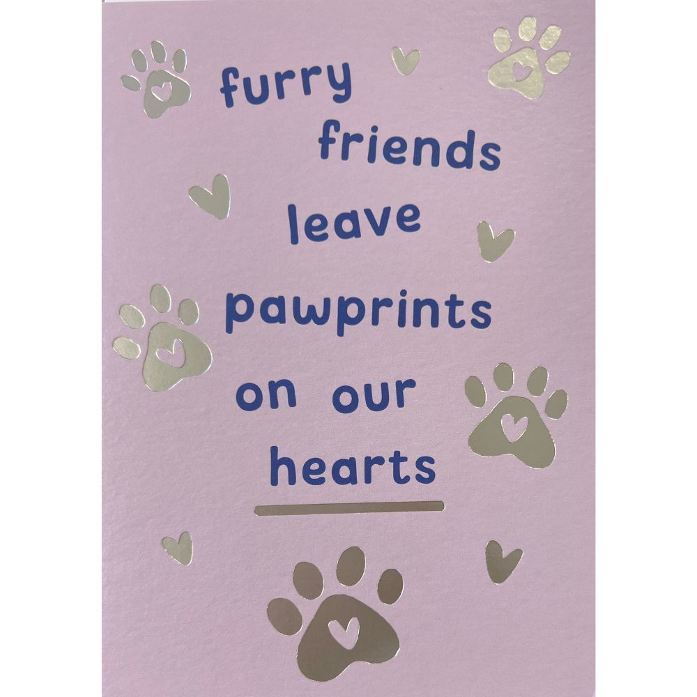 Woodmansterne Pawprints on our Hearts Sympathy Card