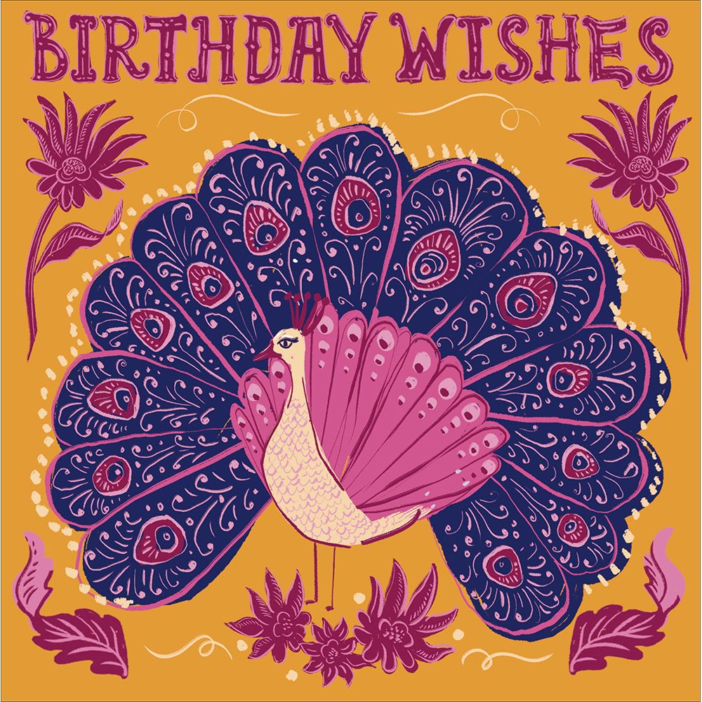 Woodmansterne Peacocking Birthday Card