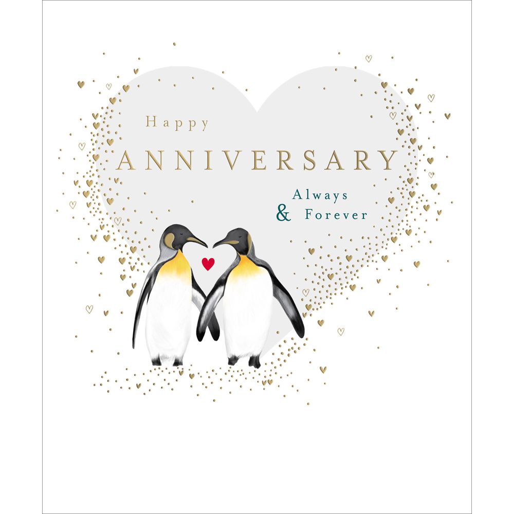 Woodmansterne Penguins Happy Memories Anniversary Card