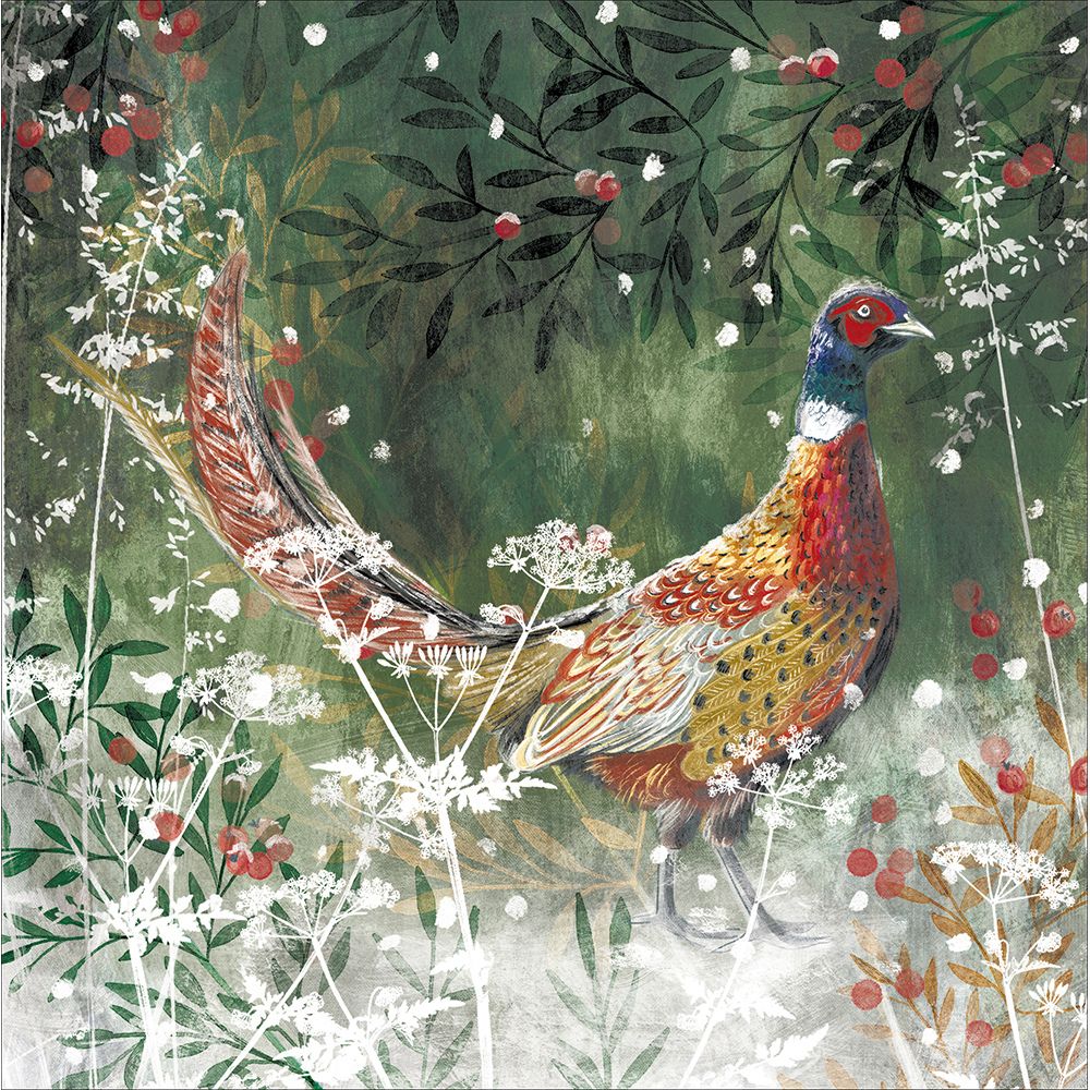 Woodmansterne Pheasant Amongst Berries Christmas Cards