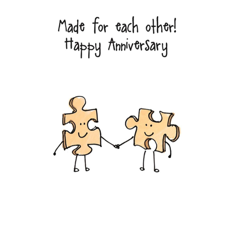 Woodmansterne Puzzle Made for Each Other Anniversary Card