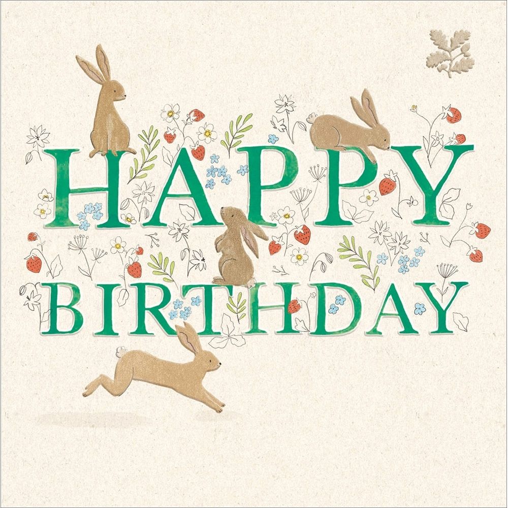 Woodmansterne Rabbits in the Meadow Birthday Card