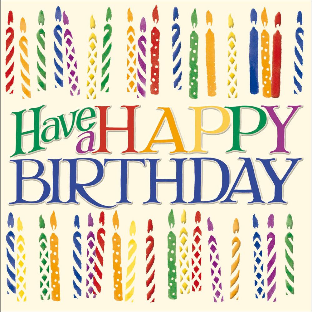 Woodmansterne Rainbow Candles Happy Birthday Card
