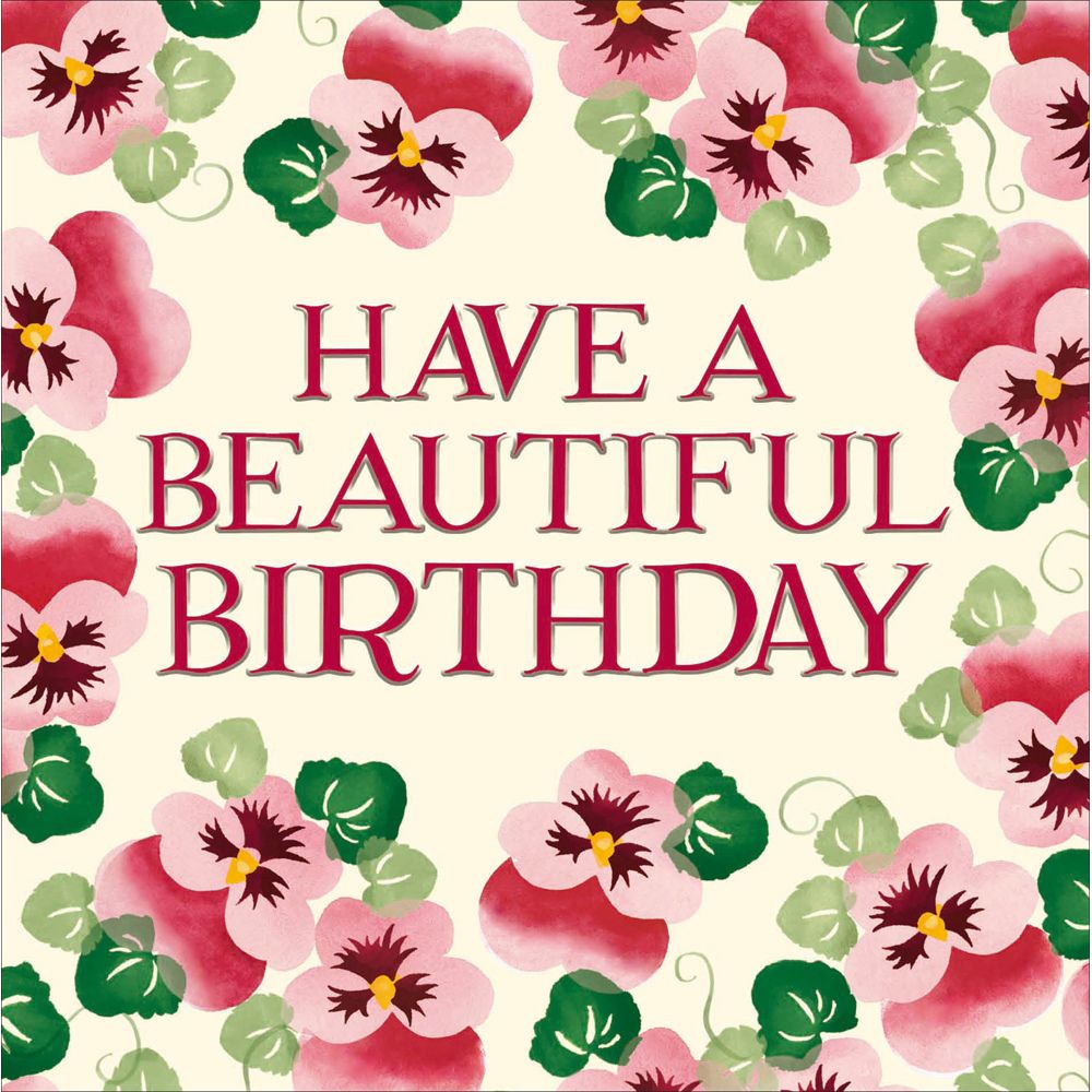 Woodmansterne Red Pansies Birthday Card