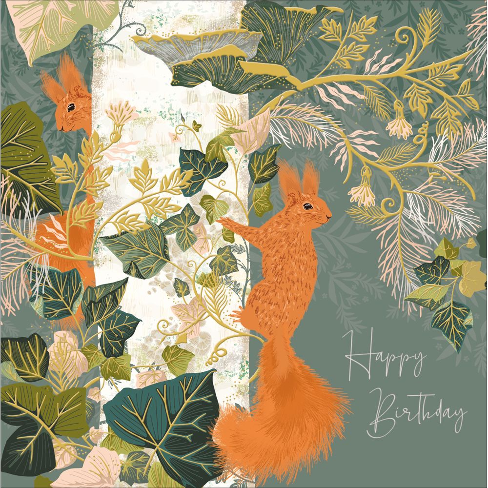Woodmansterne Red Squirrel Birthday Card