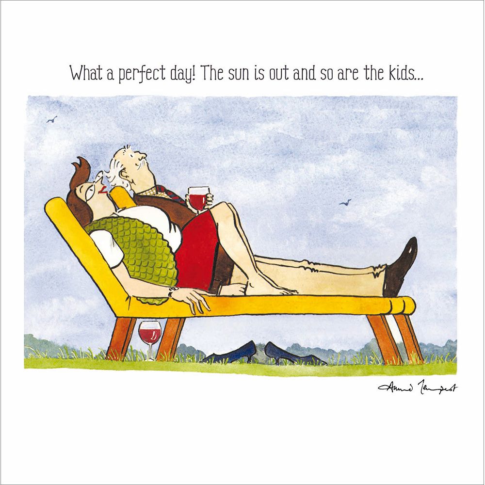 Woodmansterne Relaxing Without the Kids Funny Blank Card