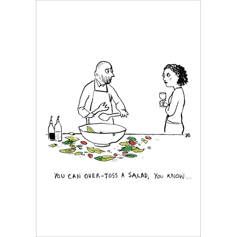 Woodmansterne Salad Tossing Funny Blank Card