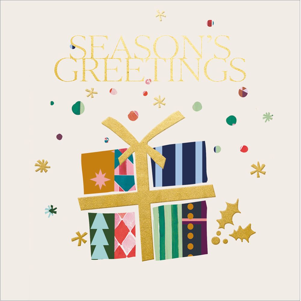 Woodmansterne Seasons Greetings Present Christmas Card
