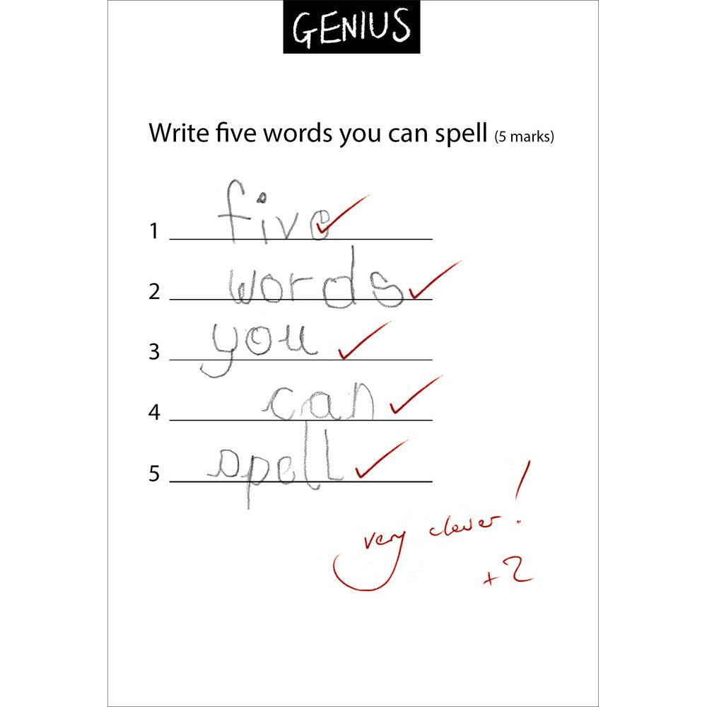 Woodmansterne Six Word Spelling Funny Blank Card