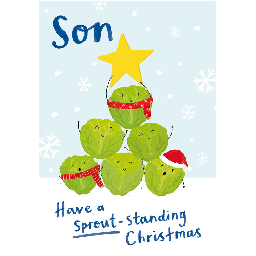 Woodmansterne Son Pile of Sprouts Christmas Card