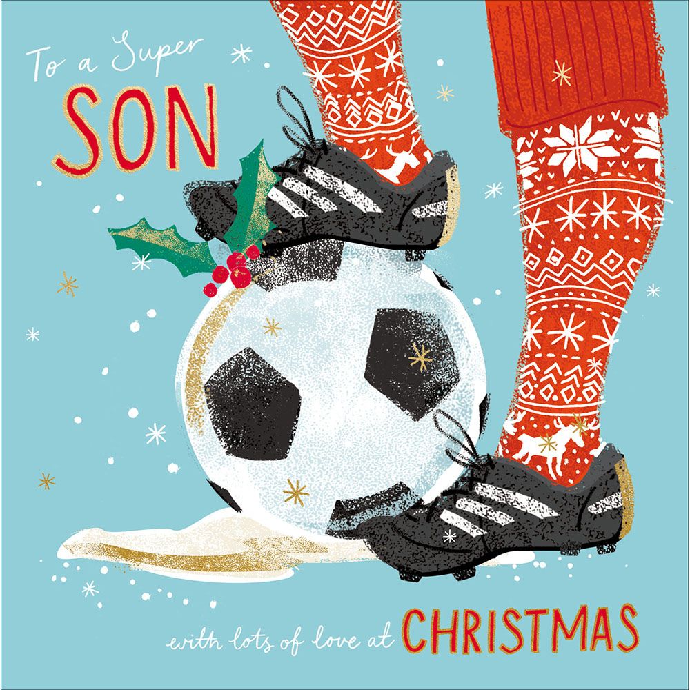 Woodmansterne Son Super Football Christmas Card