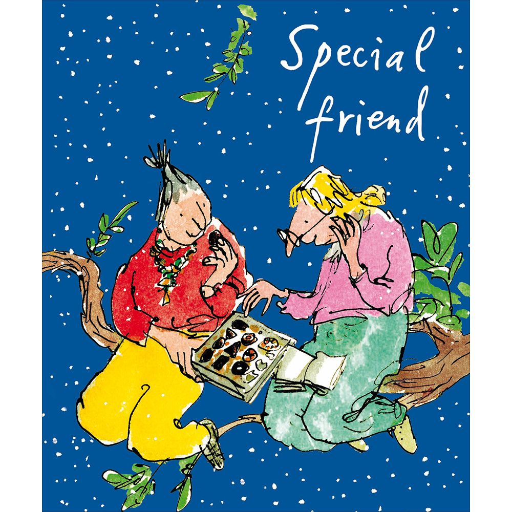 Woodmansterne Special Friend Eating Chocolates Christmas Card