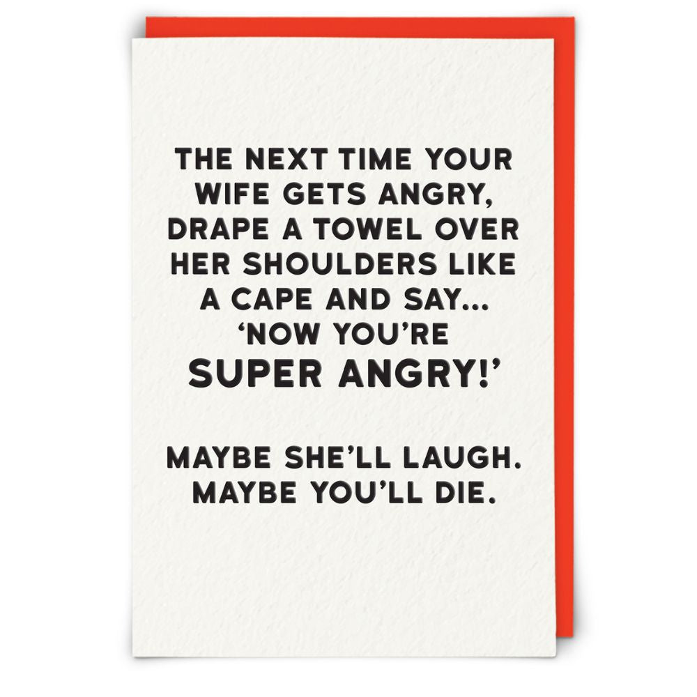 Woodmansterne Super Angry Blank Funny Card