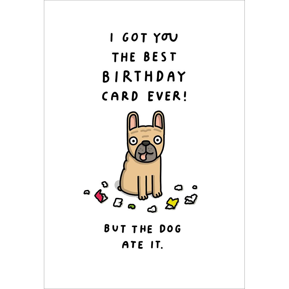 Woodmansterne The Dog Ate It Funny Blank Card