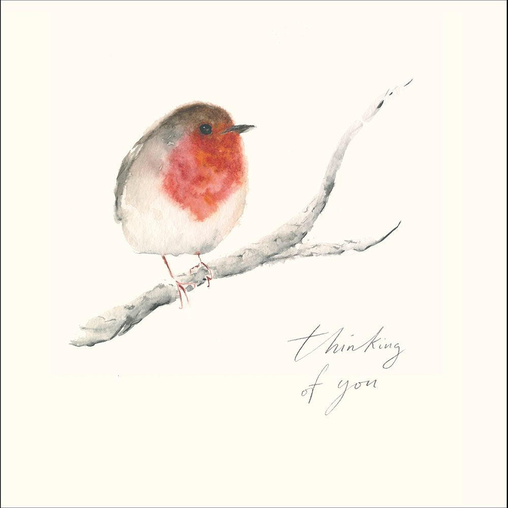 Woodmansterne Thinking of You Robin Christmas Card