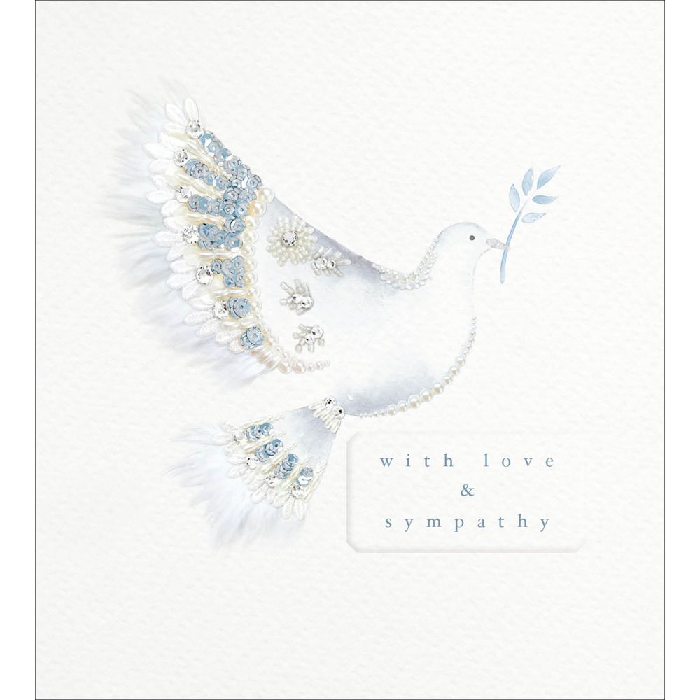 Woodmansterne White Dove With Love Sympathy Card
