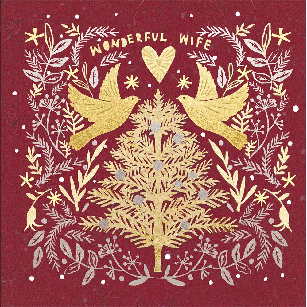 Woodmansterne Wife Doves & Tree Christmas Card