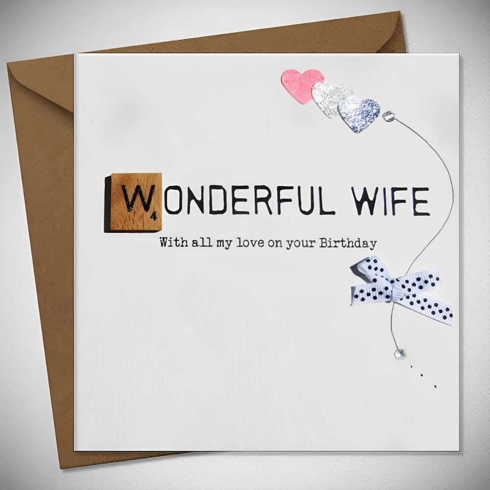 Woodmansterne Wife Scrabble Birthday Card