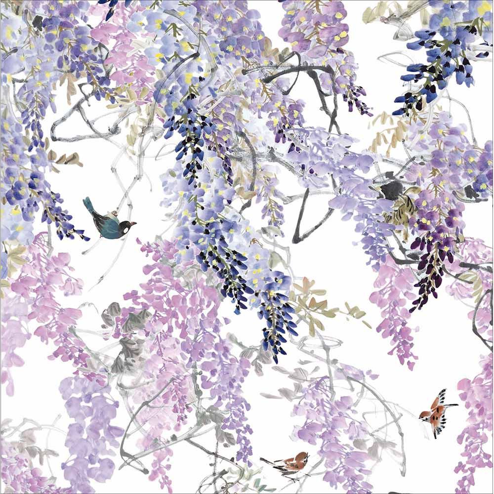 Woodmansterne Wisteria Birds Art Blank Card
